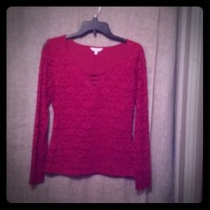 Candies Long Sleeve Lace Top